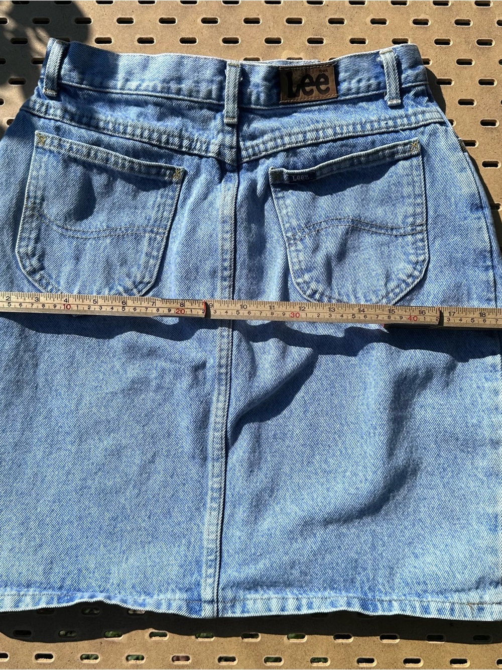 Vintage Lee High Waisted Denim Mini Pencil Skirt Light Wash - Picture 4 of 6